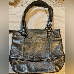 B. Makowsky Metallic Silver Shoulder Bag
